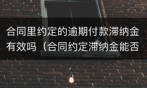 合同里约定的逾期付款滞纳金有效吗（合同约定滞纳金能否认定违约金）
