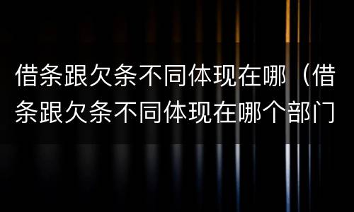 借条跟欠条不同体现在哪（借条跟欠条不同体现在哪个部门）
