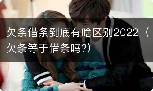 欠条借条到底有啥区别2022（欠条等于借条吗?）