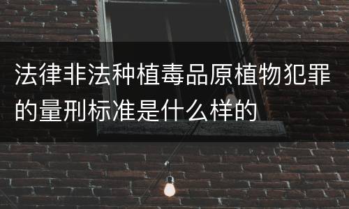 法律非法种植毒品原植物犯罪的量刑标准是什么样的