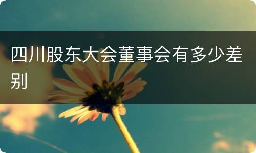 四川股东大会董事会有多少差别