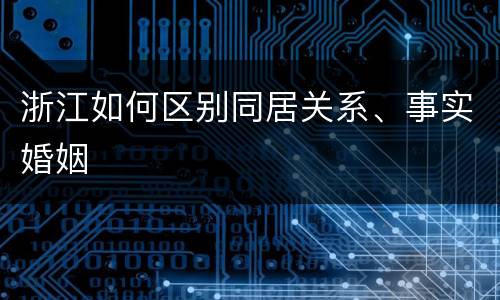 浙江如何区别同居关系、事实婚姻