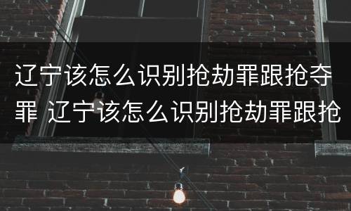 辽宁该怎么识别抢劫罪跟抢夺罪 辽宁该怎么识别抢劫罪跟抢夺罪呢