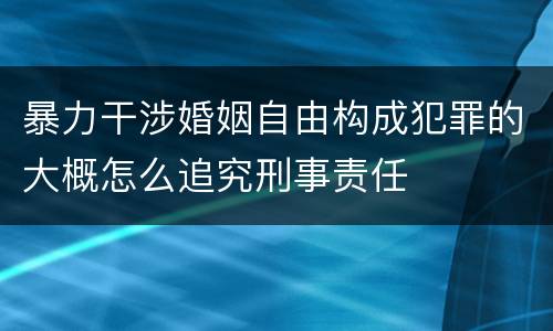 暴力干涉婚姻自由构成犯罪的大概怎么追究刑事责任