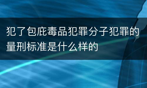 犯了包庇毒品犯罪分子犯罪的量刑标准是什么样的