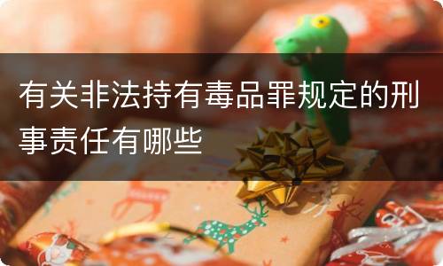 有关非法持有毒品罪规定的刑事责任有哪些