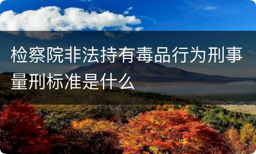 检察院非法持有毒品行为刑事量刑标准是什么