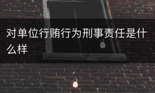 对单位行贿行为刑事责任是什么样