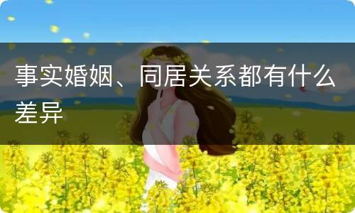 事实婚姻、同居关系都有什么差异
