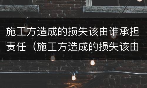 施工方造成的损失该由谁承担责任（施工方造成的损失该由谁承担责任和义务）