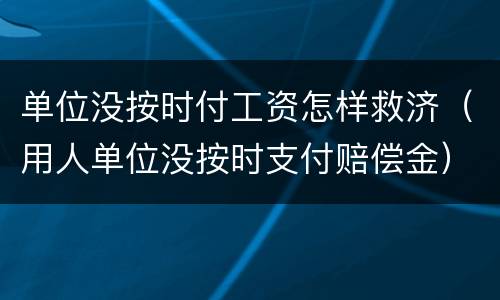 单位没按时付工资怎样救济（用人单位没按时支付赔偿金）