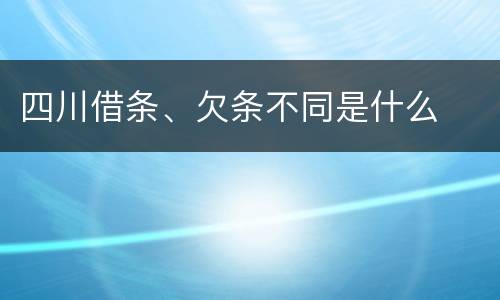 四川借条、欠条不同是什么