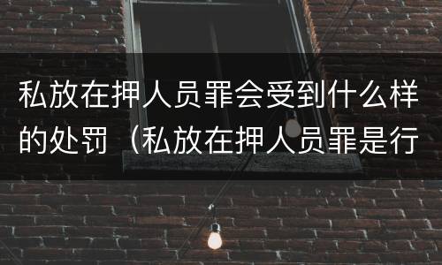 私放在押人员罪会受到什么样的处罚（私放在押人员罪是行为犯吗）
