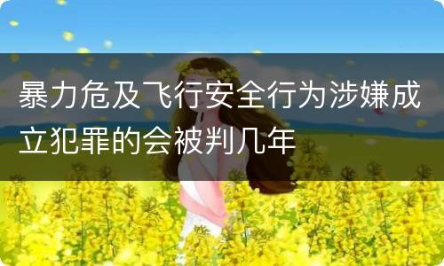 暴力危及飞行安全行为涉嫌成立犯罪的会被判几年