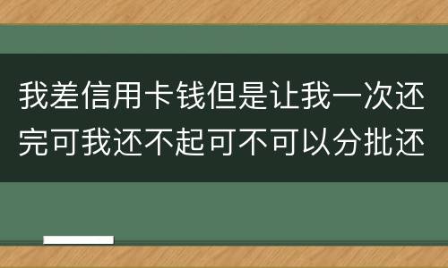 我差信用卡钱但是让我一次还完可我还不起可不可以分批还