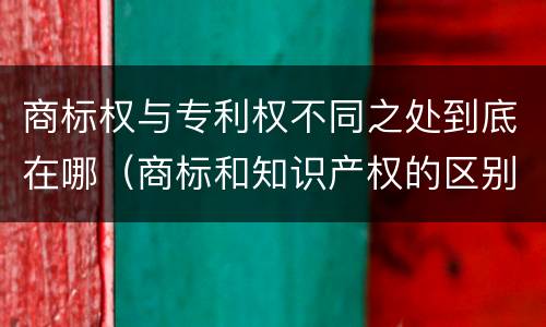 商标权与专利权不同之处到底在哪（商标和知识产权的区别）