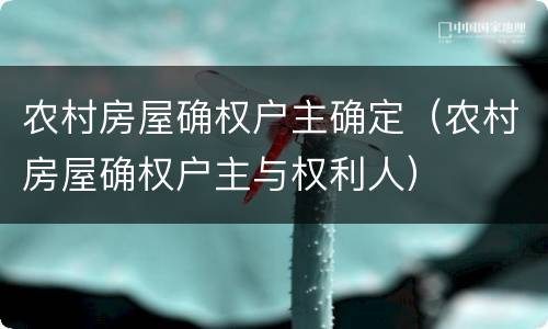 农村房屋确权户主确定（农村房屋确权户主与权利人）