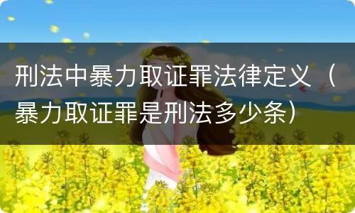 刑法中暴力取证罪法律定义（暴力取证罪是刑法多少条）
