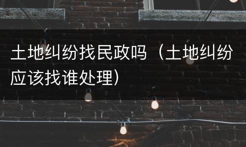 土地纠纷找民政吗（土地纠纷应该找谁处理）