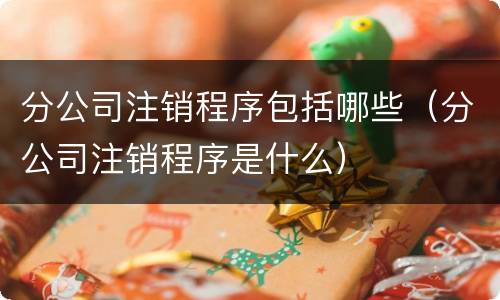 分公司注销程序包括哪些（分公司注销程序是什么）