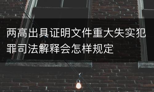两高出具证明文件重大失实犯罪司法解释会怎样规定