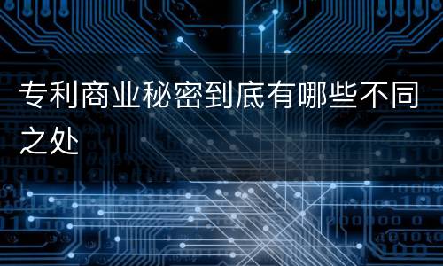 专利商业秘密到底有哪些不同之处