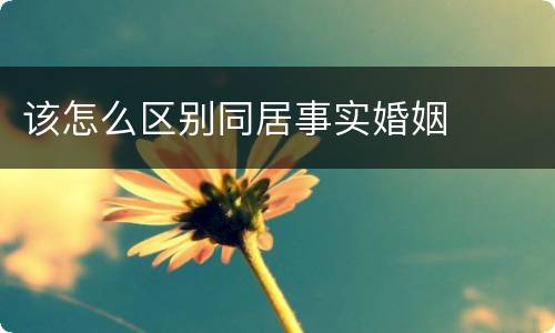 该怎么区别同居事实婚姻