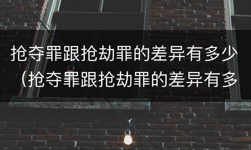 抢夺罪跟抢劫罪的差异有多少(抢夺罪跟抢劫罪的差异有多少个)