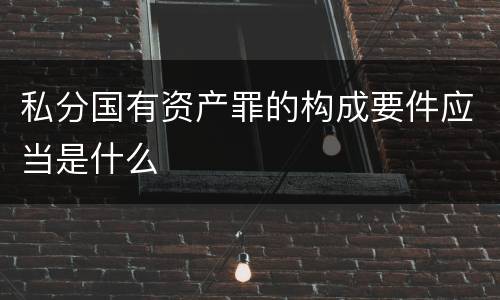 私分国有资产罪的构成要件应当是什么