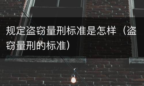 规定盗窃量刑标准是怎样（盗窃量刑的标准）