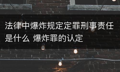 法律中爆炸规定定罪刑事责任是什么 爆炸罪的认定
