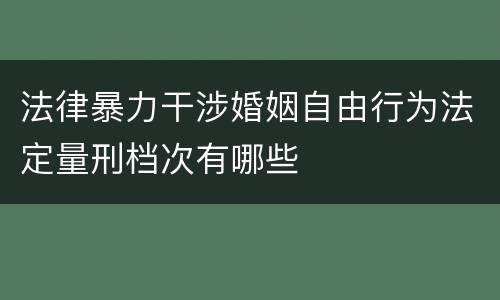 法律暴力干涉婚姻自由行为法定量刑档次有哪些