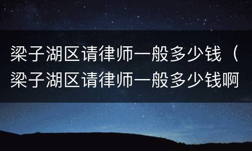 梁子湖区请律师一般多少钱（梁子湖区请律师一般多少钱啊）