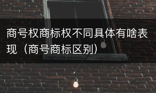 商号权商标权不同具体有啥表现（商号商标区别）