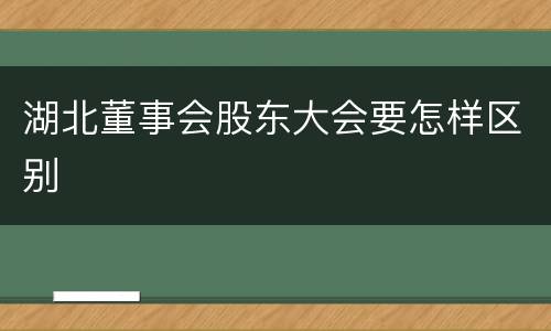 湖北董事会股东大会要怎样区别