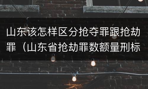 山东该怎样区分抢夺罪跟抢劫罪（山东省抢劫罪数额量刑标准）