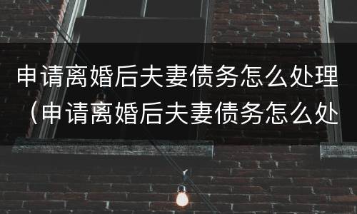 申请离婚后夫妻债务怎么处理（申请离婚后夫妻债务怎么处理好）