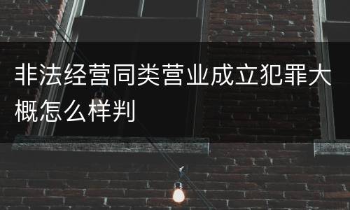 非法经营同类营业成立犯罪大概怎么样判