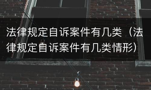 法律规定自诉案件有几类（法律规定自诉案件有几类情形）
