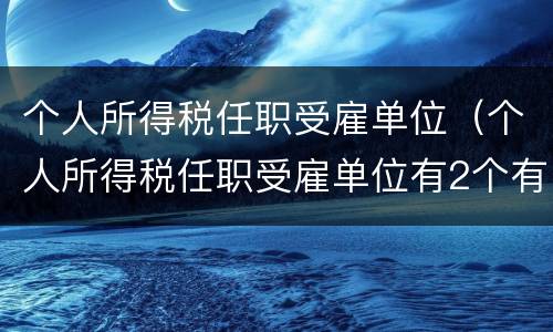 个人所得税任职受雇单位（个人所得税任职受雇单位有2个有没有影响）