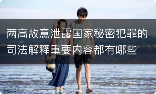 两高故意泄露国家秘密犯罪的司法解释重要内容都有哪些