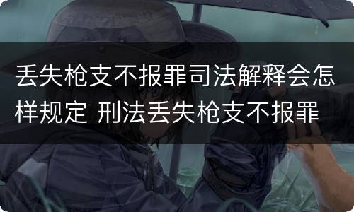 丢失枪支不报罪司法解释会怎样规定 刑法丢失枪支不报罪
