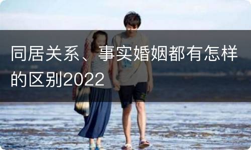 同居关系、事实婚姻都有怎样的区别2022