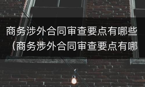 商务涉外合同审查要点有哪些（商务涉外合同审查要点有哪些方面）