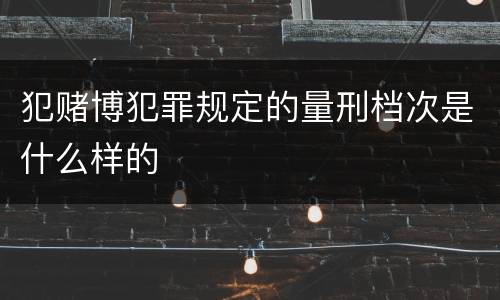 犯赌博犯罪规定的量刑档次是什么样的