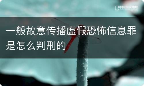 一般故意传播虚假恐怖信息罪是怎么判刑的