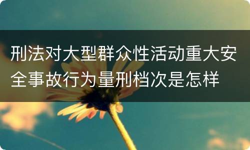 刑法对大型群众性活动重大安全事故行为量刑档次是怎样