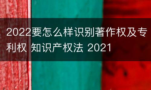 2022要怎么样识别著作权及专利权 知识产权法 2021