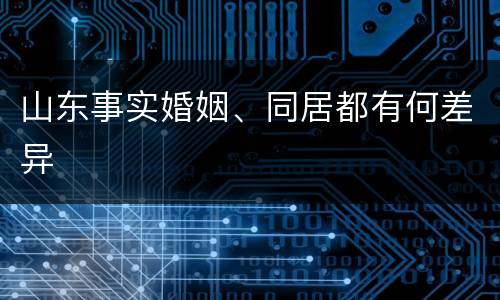 山东事实婚姻、同居都有何差异
