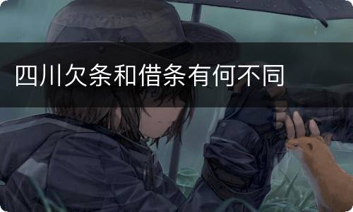四川欠条和借条有何不同